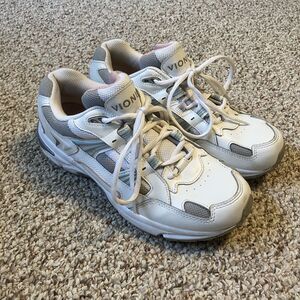 Vionic 23 Walk Sneakers Womens Size 9.5W White Walking Shoes Blue Accent Lace Up